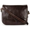 TALIANSKE Tmavo hnedá talianska kožená crossbody kabelka Diana