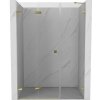 Mexen Lunar-F skladacie sprchové dvere ľavé 125 cm, transparentné, zlaté - 836S-125-050-50-00-L
