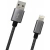 mobilNET Lightning sivý (kov) 1M data kábel 2A (E) KAB-0099-USB-LIGHT