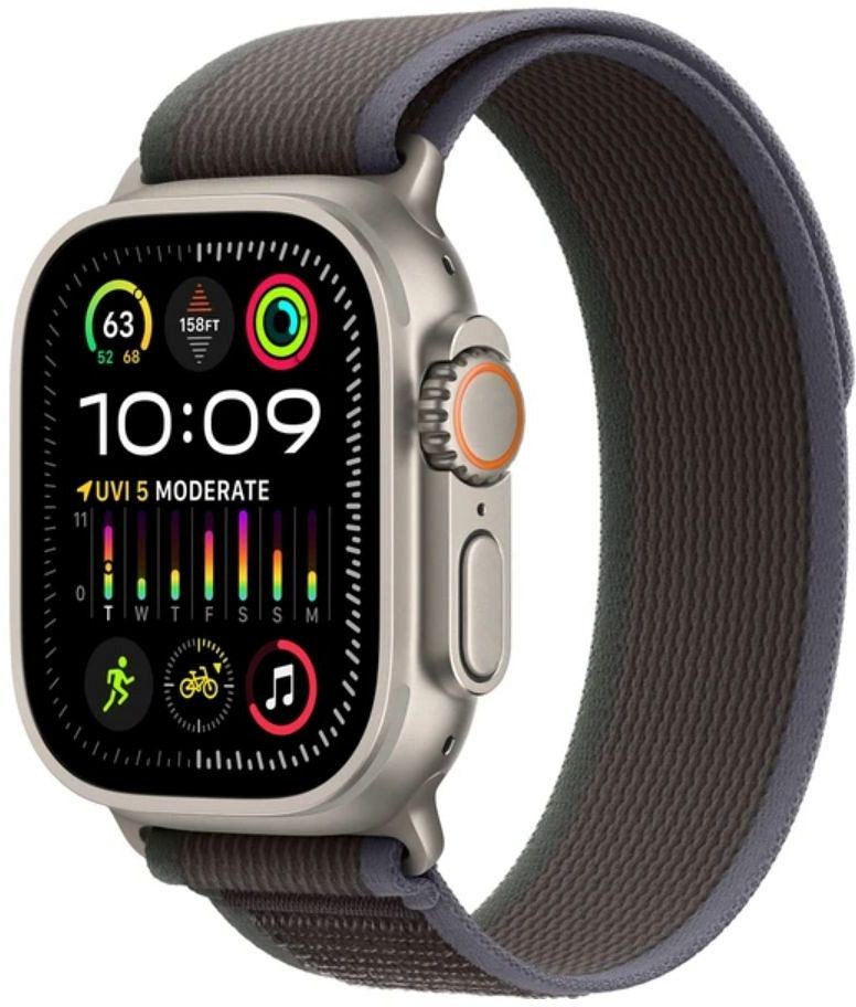 Apple Watch Ultra 2 49 mm titánové puzdro s čierno-modrým trailovým ťahom M/L MRF63CS/A