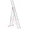 Hliníkový trojdielny rebrík ALVE PREMIUM s nášľapmi, 3x10 priečok, dĺžka 6,94 m