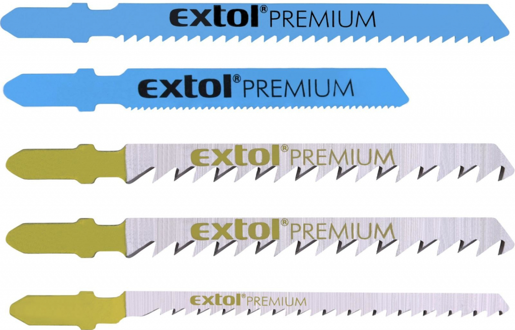 Extol Premium Listy do priamočiarej píly, sada 5ks, 5 typov, upínanie Bosch, 8805100