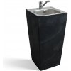 Záhradné umývadlo Lavabo Ston čierne (ST08B1c voľne stojaci s nerez umývadlom)