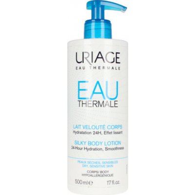 Uriage Eau Thermale hodvábne telové mlieko pre suchú a citlivú pokožku (24-Hour Hydration, Smoothness) 500 ml