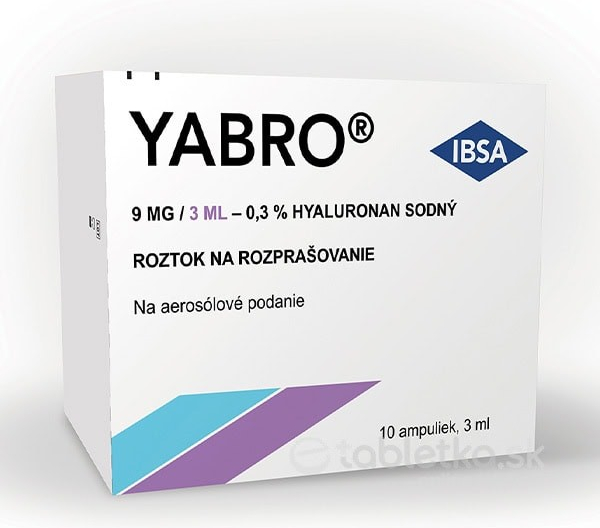 Ibsa Yabro roztok na rozprašovanie s kyselinou hyalurónovou 0,3% sterilný 10 x 3 ml 30 ml