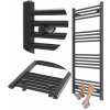 Kúpeľňový radiátor, teplovodný Granitan 555 W 600 x 1200 mm, čierny
