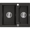 Mexen Carlos, granitový drez 582x475x177 mm, 1,5-komorový, čierna-zlatá metalíza, 6518581500-75