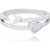 MINET Strieborný srdcový prsteň LOVE so zirkónmi veľkosť 58 JMAN0372SR58