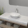 Oválna umývadlová doska VidaXL Zakito Home 33 cm biela