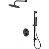 Cersanit Zen, podomietková sprchová súprava s dažďovou a ručnou sprchou, čierna matná, S952-033