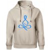 Yoga - lotus modrý (Moňas) - Oversized mikina dámská Moon - kratšia + širšia - XS ( Ľadovo sivá )