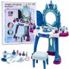 Leantoys Interaktívny toaletný stolík so zrkadlom a stoličkou od Ice Princess, 35-dielna sada príslušenstva.
