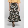 UC Curvy Ladies Viscose Midi Skirt black tropical black tropical