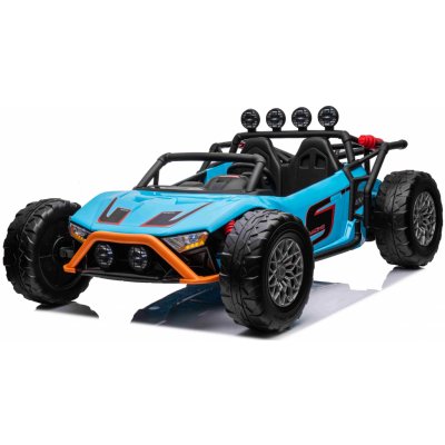 JOKO Veľké Elektrické Autíčko Buggy Racing 5 Dvojmiestne Kožené sedadlo penové kolesá 2x200W nosnosť 50kg modré