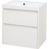 Mereo Mereo, Opto, kúpeľňová skrinka s umývadlom z liatého mramoru, 61 cm, biela, dub, biela/dub, čierna, MER-CN910M
