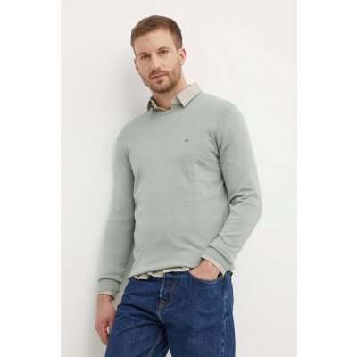 Calvin Klein sveter s prímesou hodvábu tenký K10K113549 šedá