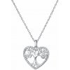 GRACE Silver Jewellery Stříbrný náhrdelník se zirkony Strom života - stříbro 925/1000, srdce NH-BSN176/15 Stříbrná 45 cm