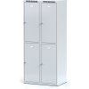 Alfa 3 Šatníková skrinka s úložnými boxami, 4 boxy, 1800 x 800 x 500 mm, cylindrický zámok, sivé dvere