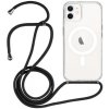 AppleKing transparentný kryt so šnúrkou a MagSafe pre iPhone 11 - čierny - možnosť vrátiť tovar ZADARMO do 30tich dní
