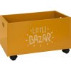 Atmosphera for Kids drevený box na kolieskach okrový 28x48x28 cm