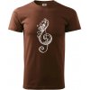 Husľový kľúč kvety - Klasické pánske tričko vyššej gramáže - 3XL ( Čokoládová )
