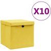 Shumee Úložné boxy s vekami 28 × 28 × 28 cm, 10 ks, žlté
