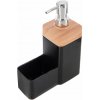 ORION BLACK Wooden Dávkovač saponátu s organizérom 0,38 l čierny UH