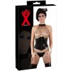 Late X Latexový korzet Čierny so šnurovaním vzadu L Anatomický