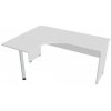 Hobis Pracovný stôl Gate, ergo, pravý, 160x75,5x120 cm, biely/biely