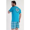 Vienetta Secret pánske pyžamové šortky Motorcycle tyrkysová