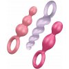Satisfyer Booty Call sada análnych kolíkov s stimulujúcou štruktúrou Colored