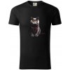 Britská mačka čierna fotka - Tričko z organickej bavlny - XL ( Čierna )