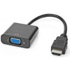 Nedis CCGB34900BK02 - HDMI™ – VGA Kabel | Konektor HDMI™ - VGA Zásuvka + 3,5mm výstup | 0,2 m | Černá barva