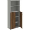 Hobis Policová skriňa Strong, 80x192x40 cm, orech/sivá