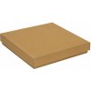 Darčeková krabica s vekom 300x300x50/40 mm, hnedá - kraft