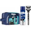 Gillette Darčeková Súprava: Holiaci Strojček Mach3, 1 Holiaca Hlavica, Series Gél 200 ml, Taštička