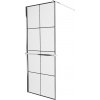 MEXEN/S - KIOTO Sprchová zástena WALK-IN s poličkou a držiakom uterákov 90 x 200, transparent/čierna 8 mm, chróm 800-090-121-01-77
