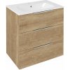 Sapho Sapho, CIRASA umývadlová skrinka 69,8x75x46cm, 3x zásuvka, dub Alabama, CR731-2222