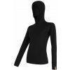 SENSOR MERINO DF dámske tričko dl.rukáv s kapucňou čierna Veľkosť: XL