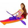 LEAN Toys 15183 Bábika s kajakom a príslušenstvom, ružová