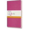 Zošity Moleskine Cahier, L, linajkové, 3 ks - tm. ružové