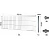 Floraworld Sada drôtených plotových panelov so stĺpikmi, antracit, 75 cm x 10 m