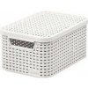 CURVER úložný box RATTAN S, 29,1 x 19,8 x 14,2 cm, biely, 03617-885