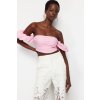 Trendyol Pink Crop Woven Bustier ružová 8683049535270