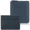 Paolo Peruzzi Darčeková sada - dámska kožená peňaženka a kožené puzdro na karty | tmavomodrá ZUP-143-DB