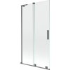 Mexen Velar L posuvný dvojkrídlový sprchový paraván 100 x 150 cm, transparentný, kartáčovaná tmavosivá