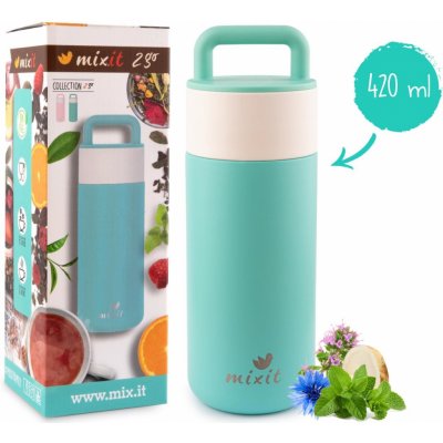 Mixit 2go Termoska s čajovým sitkom mentolová 420 ml