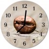 Nástenné sklenené hodiny Zrnková káva fi 30 cm