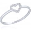 MOISS RA003094 - Prsteň z bieleho zlata SRDCE 58 1.25 g