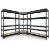 Majster Regál CORNER PACK - zložený z 1x 180x120x45 cm, 1x 180x150x45 cm a rohovým regálom 180x90x45x64,5 cm, 5 políc, 250 kg, antracitová farba